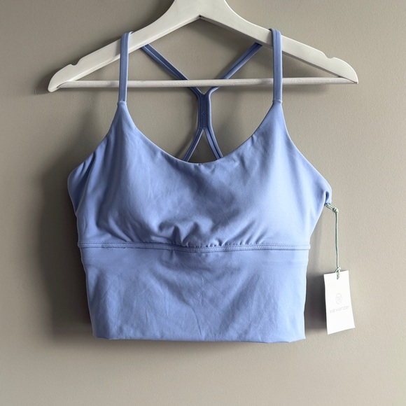 We Wander Blue Racerback Sports Bra - Picture 1 of 6